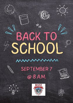 Back to school flyer in english.